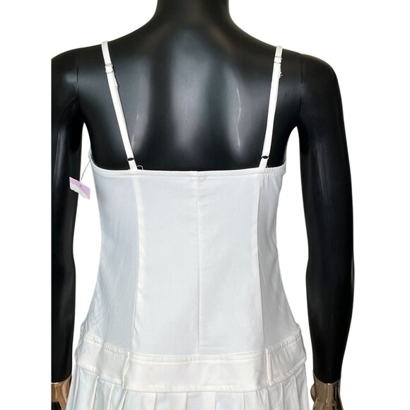 Wild Fable White Pleated Drop Waist Mini Dress Size Medium NEW! - Picture 9 of 14